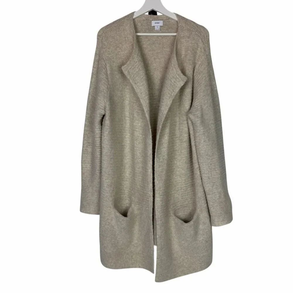 Old Navy Garter Stitch Longline Cardigan Jacket XL Cream